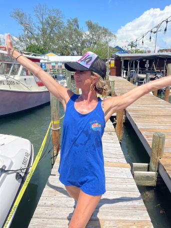 a person standing on a dock